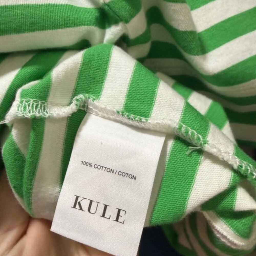 KULE Long Sleeve Patchwork Striped Shirt with Collar and Quarter Zip - Picture 4 of 4